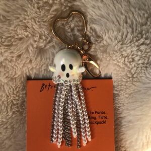 Betsey Johnson Glow in the Dark Ghost Backpack Charm Keychain